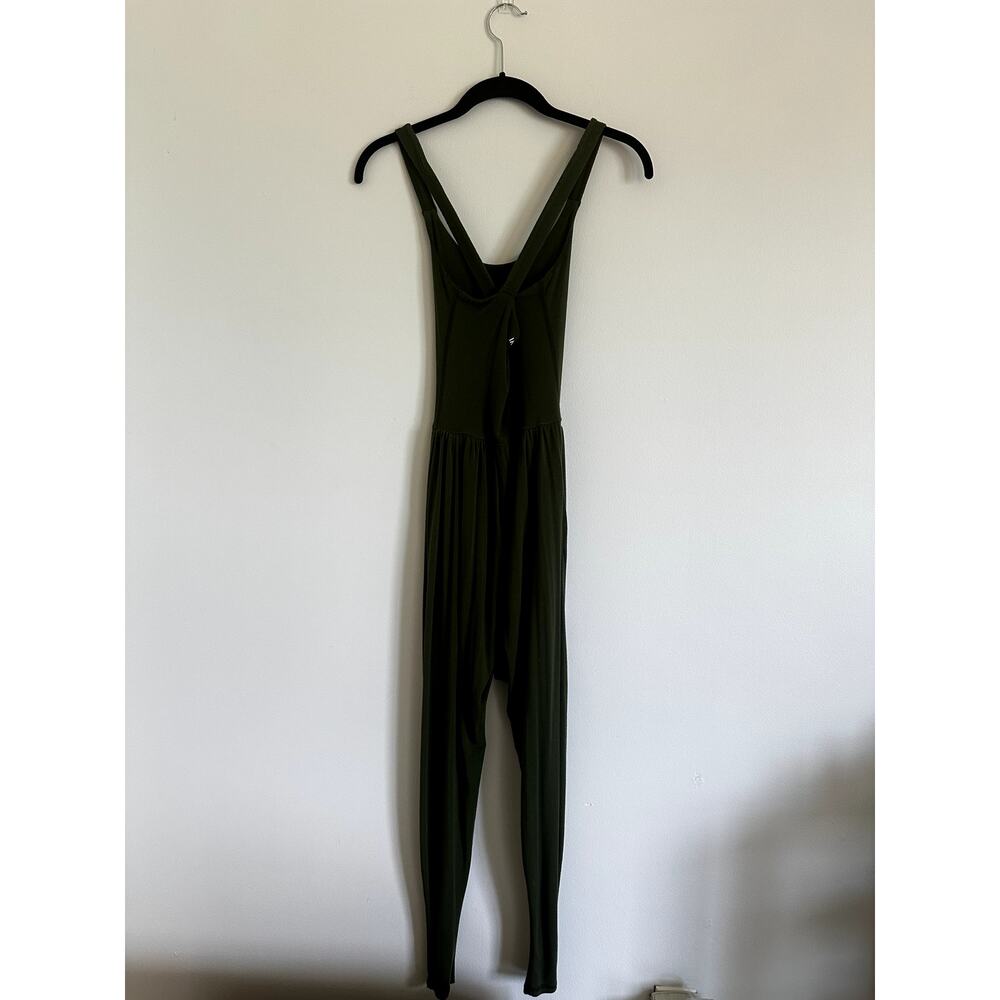 IMBODHI The Bodhi Harem Jumpsuit Olive Green Crossover Back Pockets XS/S - Picture 5 of 7